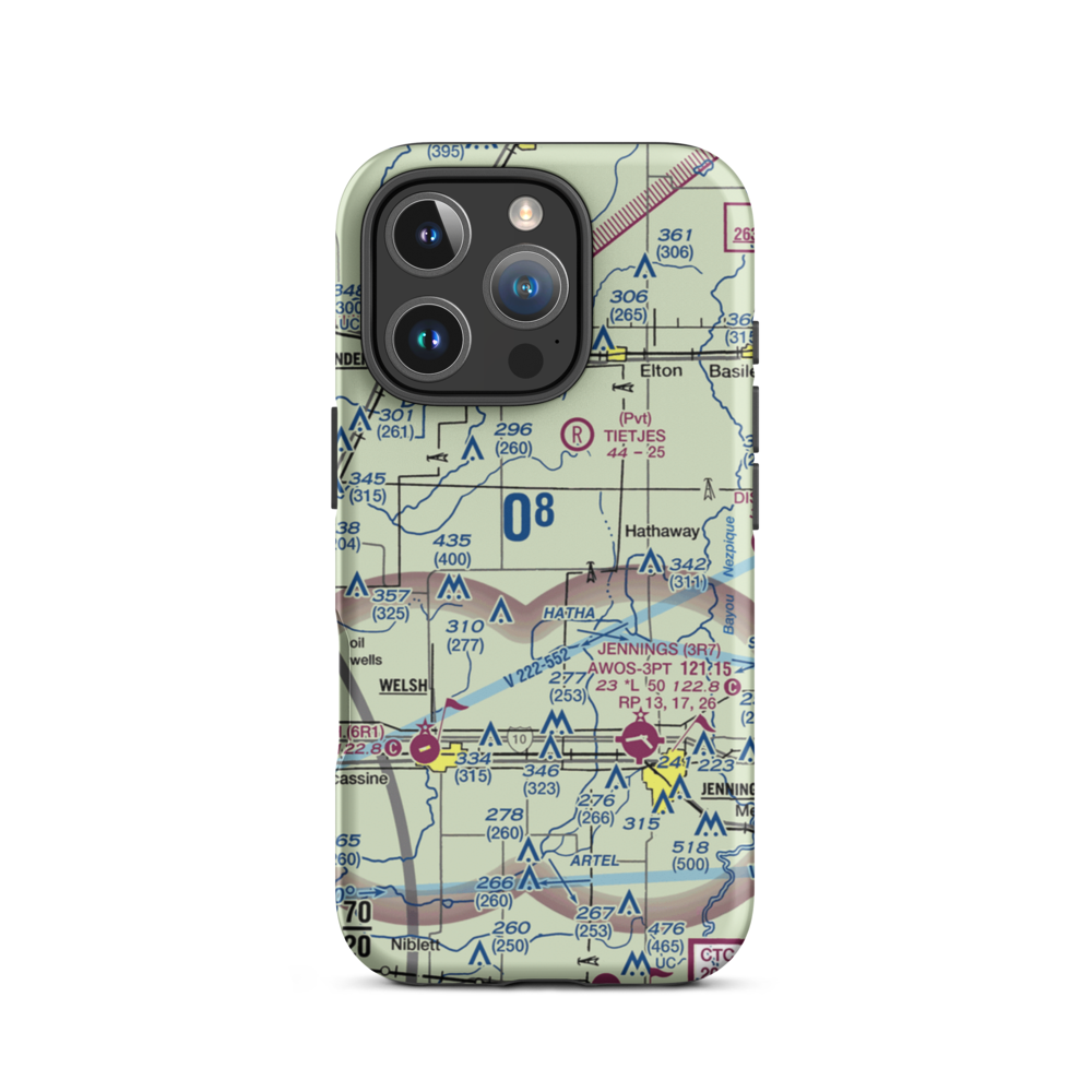 Koll Airport (8LA9) VFR Sectional  Tough iPhone Case iPhone 16 Pro model shown