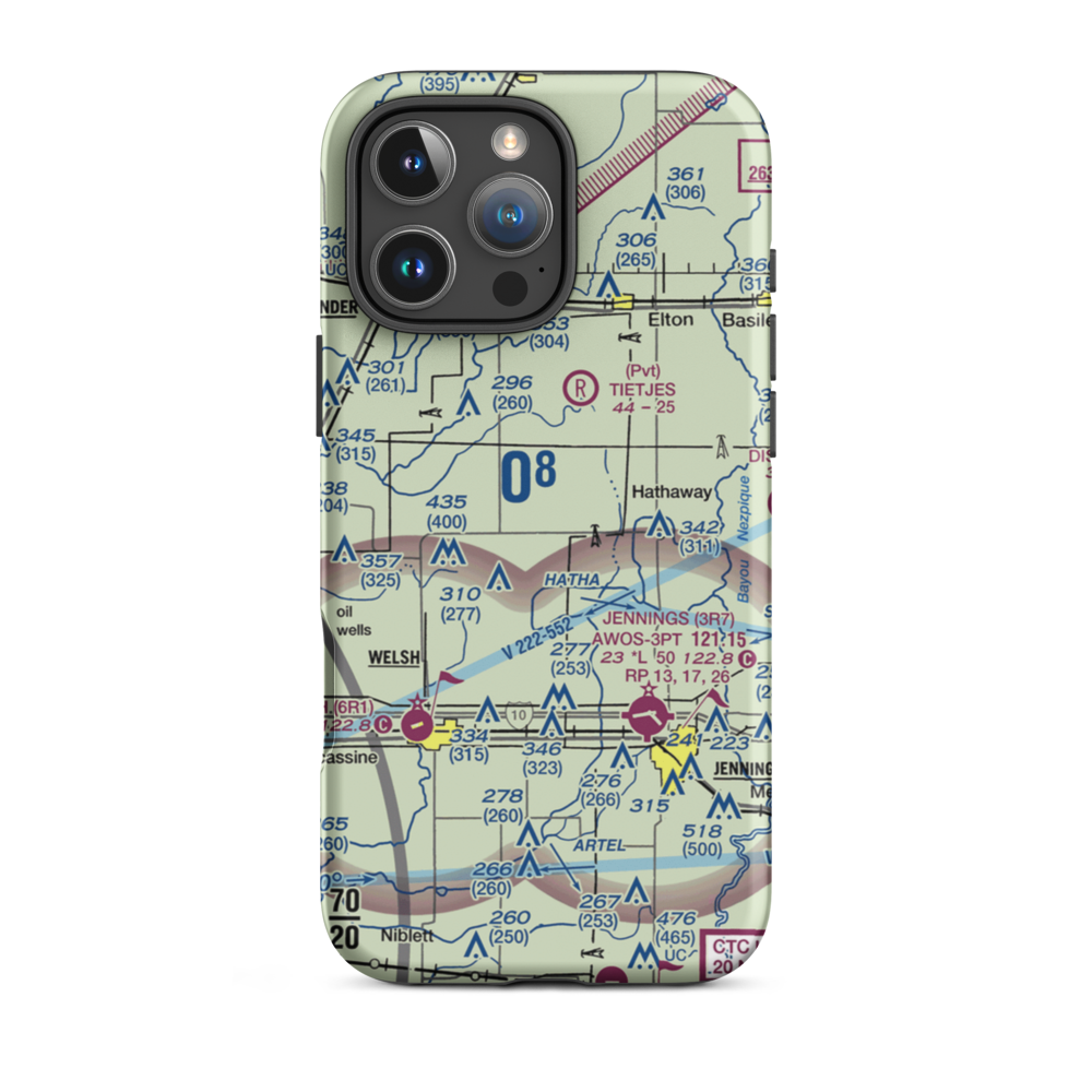 Koll Airport (8LA9) VFR Sectional  Tough iPhone Case iPhone 16 Pro Max model shown