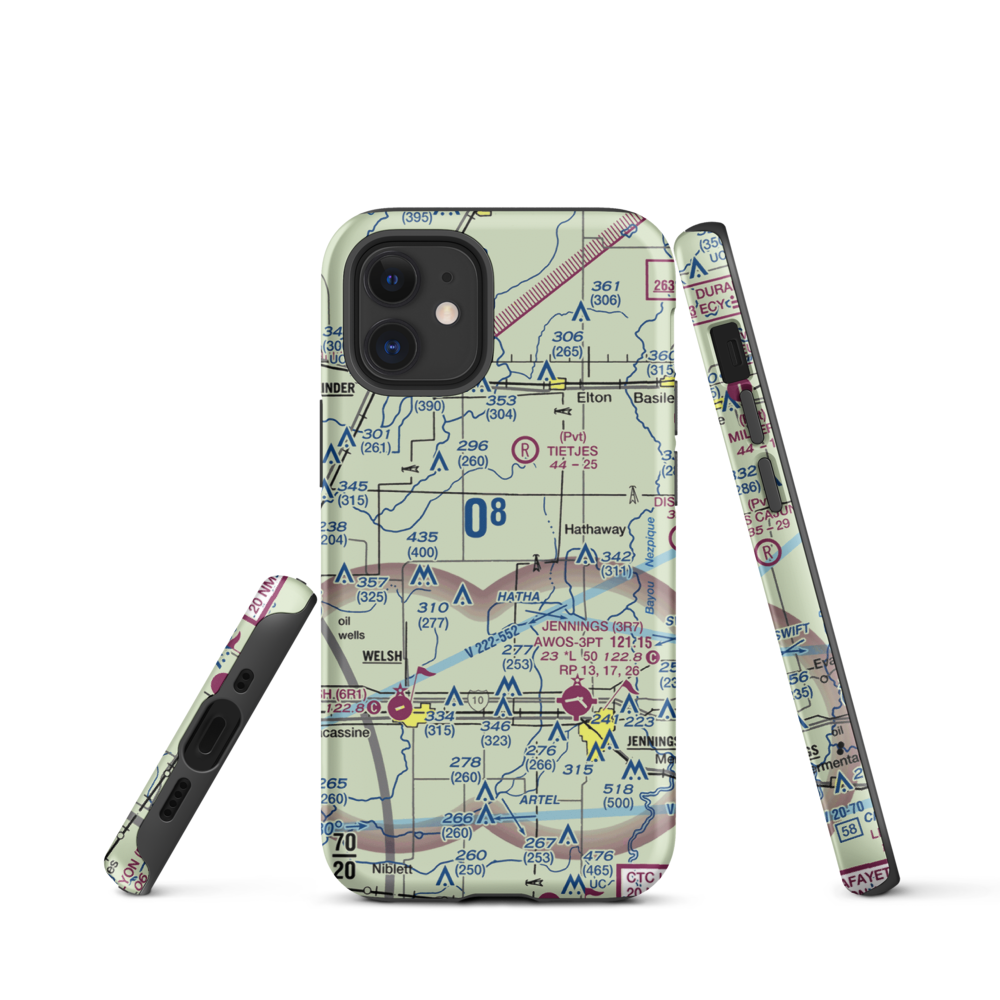 Koll Airport (8LA9) VFR Sectional  Tough iPhone Case iPhone 12 mini model shown