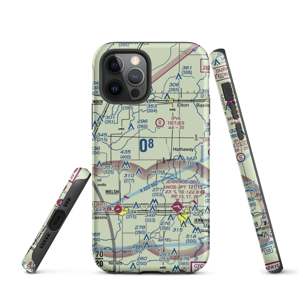 Koll Airport (8LA9) VFR Sectional  Tough iPhone Case iPhone 12 Pro model shown
