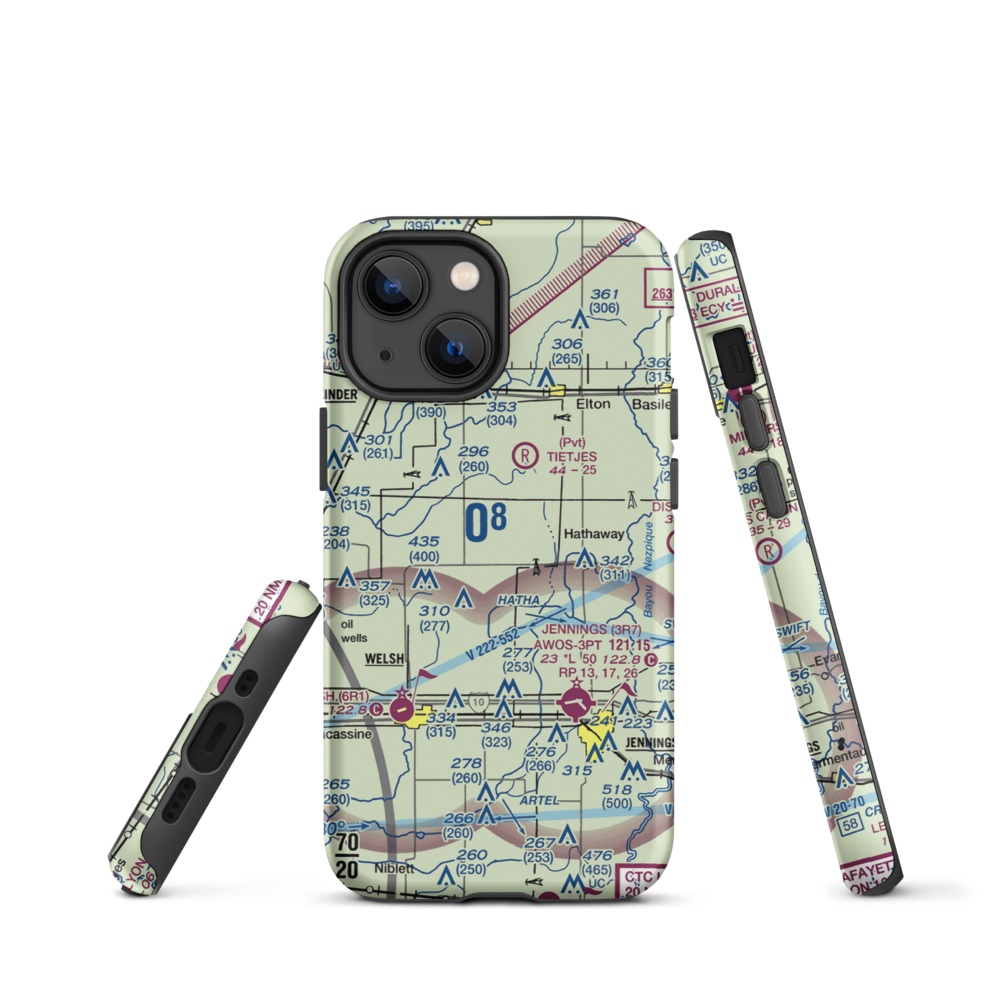 Koll Airport (8LA9) VFR Sectional  Tough iPhone Case iPhone 13 mini model shown