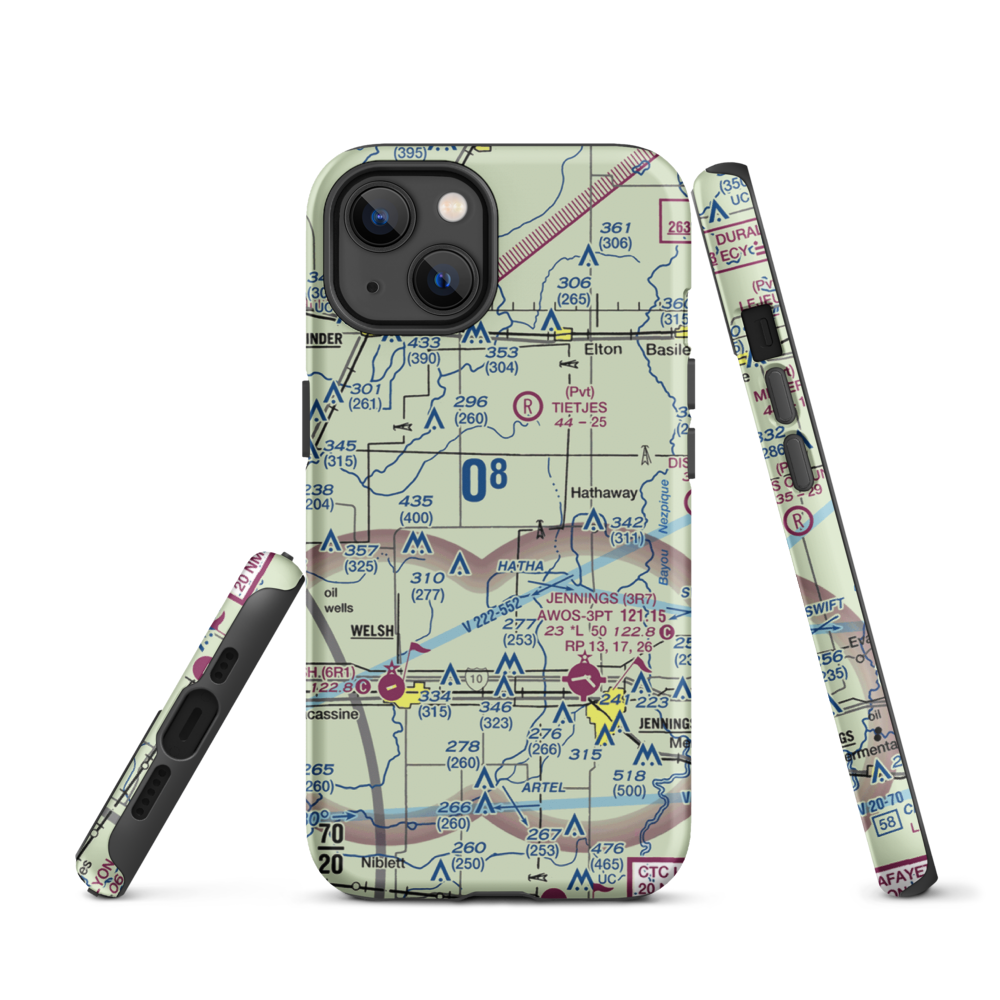 Koll Airport (8LA9) VFR Sectional  Tough iPhone Case iPhone 13 model shown