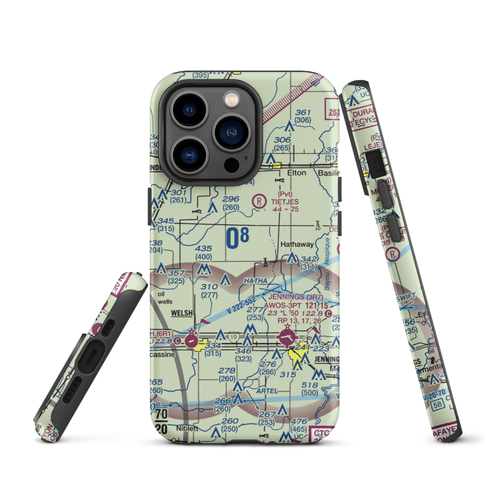 Koll Airport (8LA9) VFR Sectional  Tough iPhone Case iPhone 13 Pro model shown