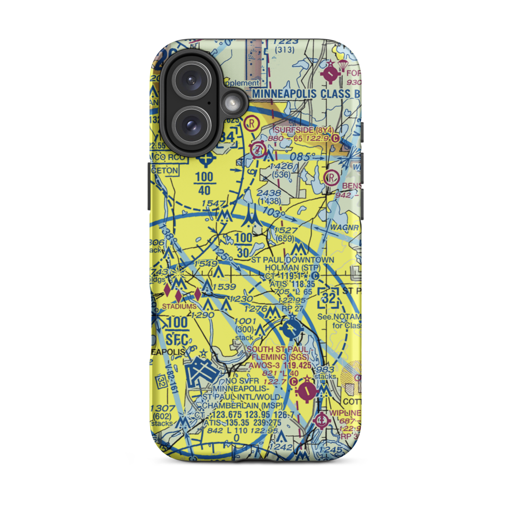 Kollar's Shoreview Marine Seaplane Base (MY21) VFR Sectional  Tough iPhone Case iPhone 16 Plus model shown