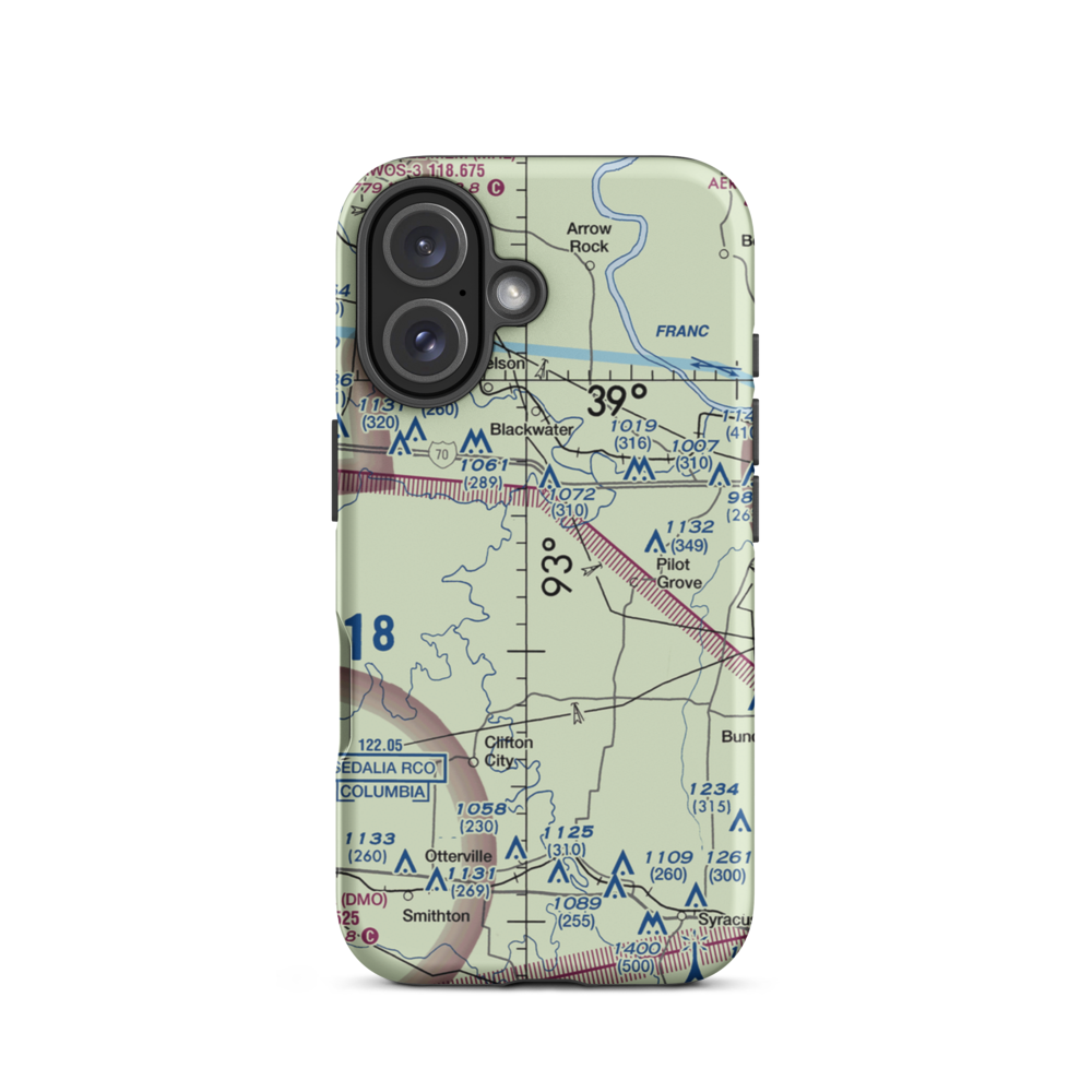 Kollmeyer Airport (OMU9) VFR Sectional  Tough iPhone Case iPhone 16 model shown