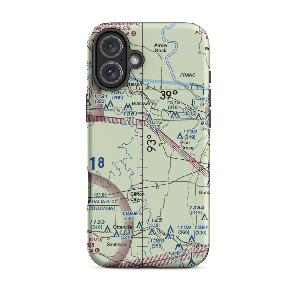Kollmeyer Airport (OMU9) VFR Sectional  Tough iPhone Case iPhone 16 Plus model shown