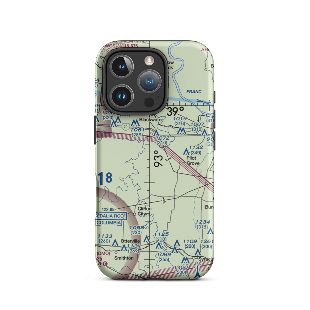 Kollmeyer Airport (OMU9) VFR Sectional  Tough iPhone Case iPhone 16 Pro model shown