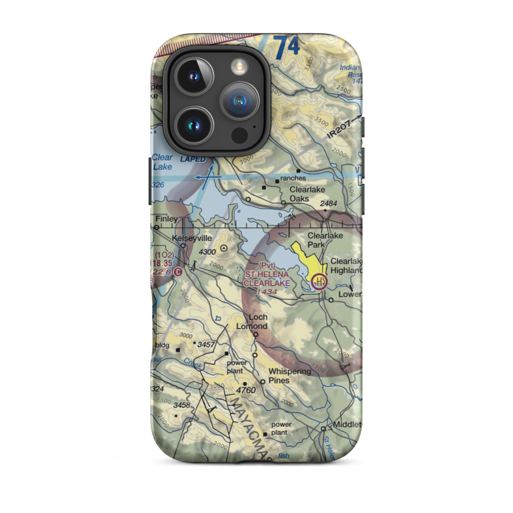 Konocti  - Clear Lake Seaplane Base (5CA9) VFR Sectional  Tough iPhone Case iPhone 16 Pro Max model shown