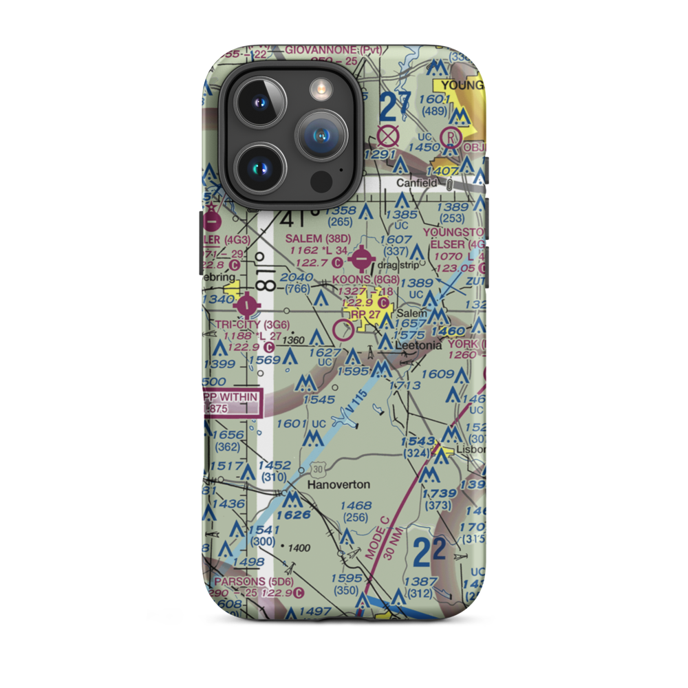 Koons Airport (8G8) VFR Sectional  Tough iPhone Case iPhone 16 Pro Max model shown
