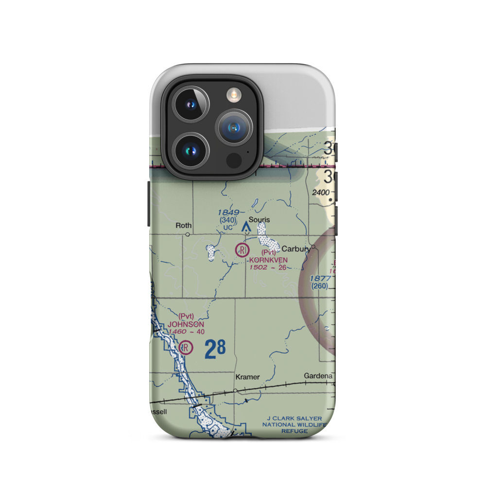 Kornkven Airstrip (NA07) VFR Sectional  Tough iPhone Case iPhone 16 Pro model shown