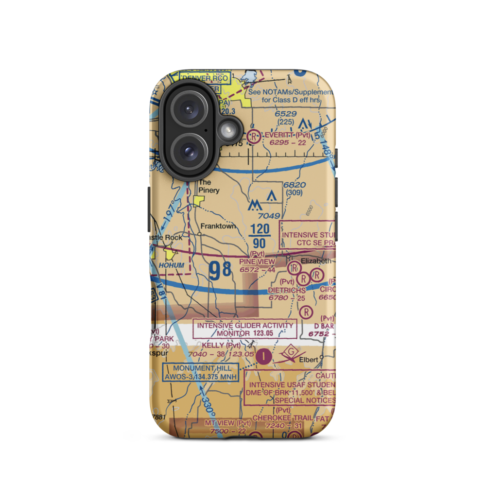 Kostroski Airport (43CO) VFR Sectional  Tough iPhone Case iPhone 16 model shown