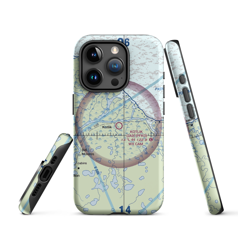 Kotlik Airport (2A9) VFR Sectional  Tough iPhone Case iPhone 15 Pro model shown