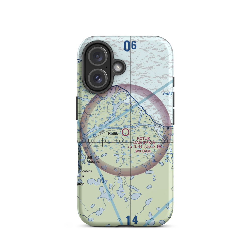 Kotlik Airport (2A9) VFR Sectional  Tough iPhone Case iPhone 16 model shown