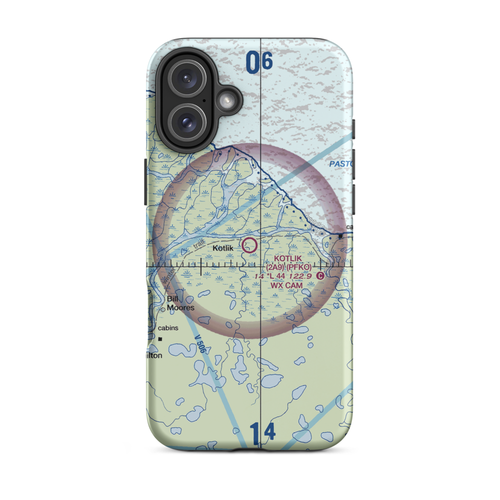 Kotlik Airport (2A9) VFR Sectional  Tough iPhone Case iPhone 16 Plus model shown