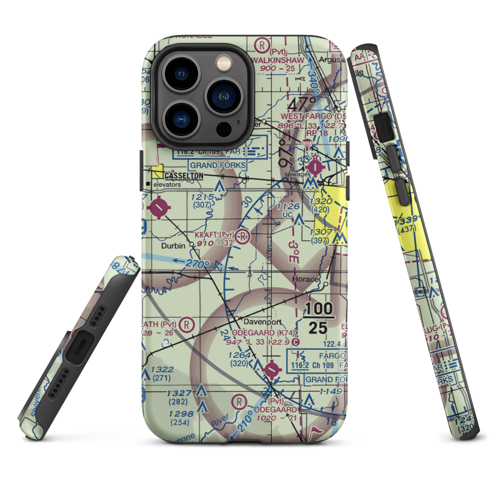 Kraft Airport (2ND0) VFR Sectional  Tough iPhone Case iPhone 13 Pro Max model shown