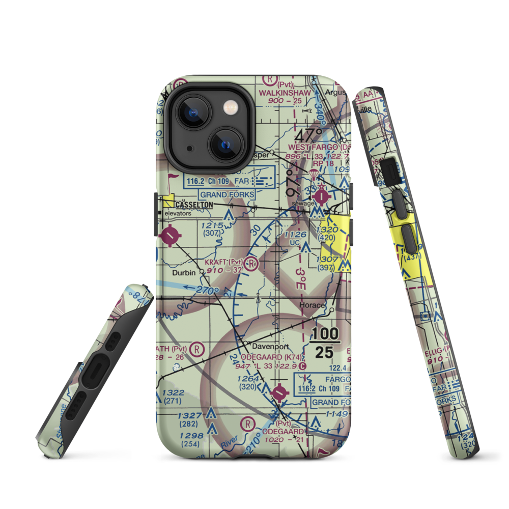 Kraft Airport (2ND0) VFR Sectional  Tough iPhone Case iPhone 14 model shown