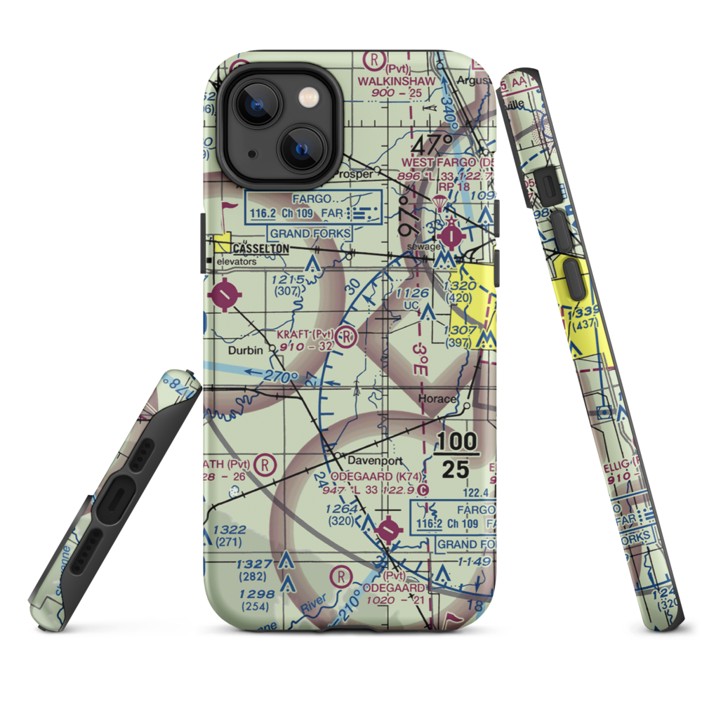 Kraft Airport (2ND0) VFR Sectional  Tough iPhone Case iPhone 14 Plus model shown