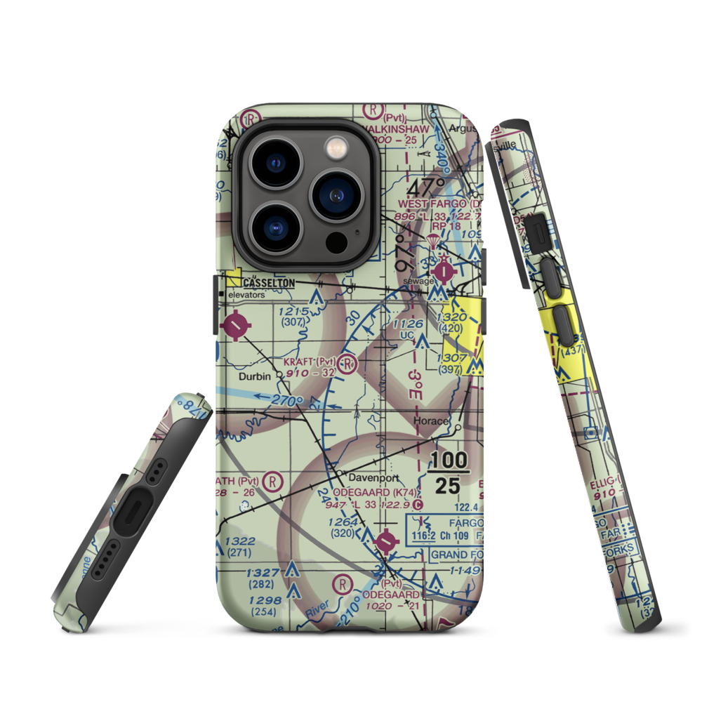 Kraft Airport (2ND0) VFR Sectional  Tough iPhone Case iPhone 14 Pro model shown
