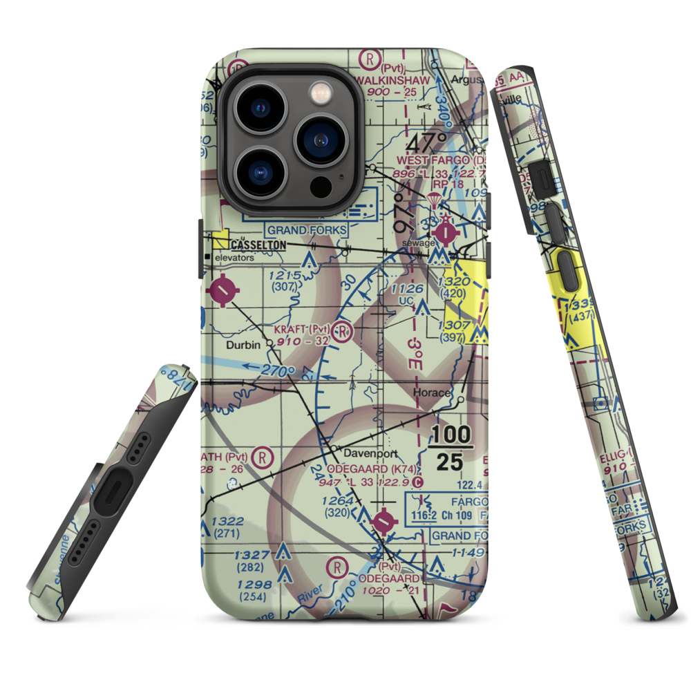 Kraft Airport (2ND0) VFR Sectional  Tough iPhone Case iPhone 14 Pro Max model shown