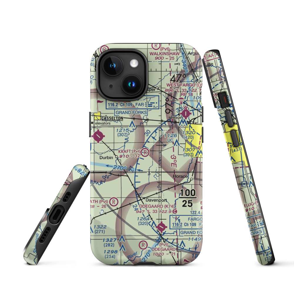 Kraft Airport (2ND0) VFR Sectional  Tough iPhone Case iPhone 15 model shown