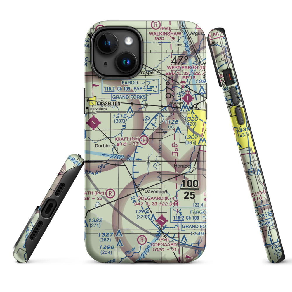 Kraft Airport (2ND0) VFR Sectional  Tough iPhone Case iPhone 15 Plus model shown