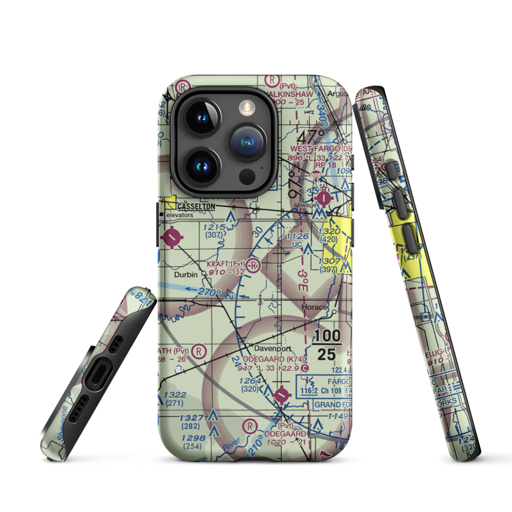 Kraft Airport (2ND0) VFR Sectional  Tough iPhone Case iPhone 15 Pro model shown