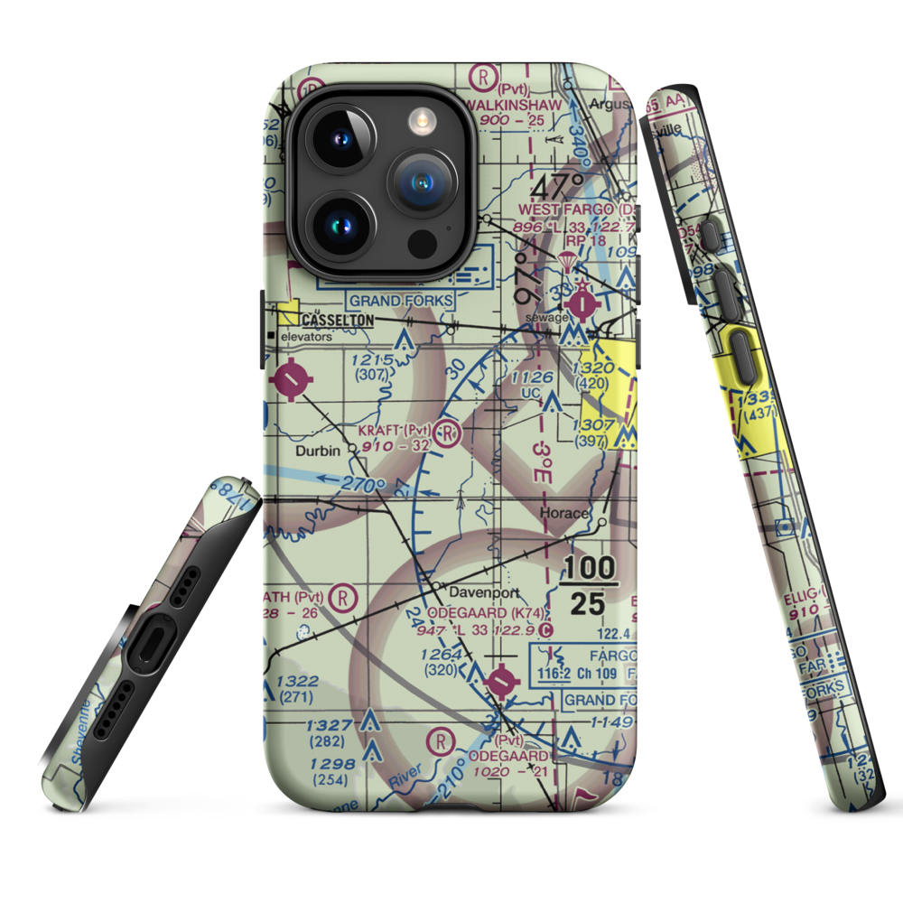 Kraft Airport (2ND0) VFR Sectional  Tough iPhone Case iPhone 15 Pro Max model shown