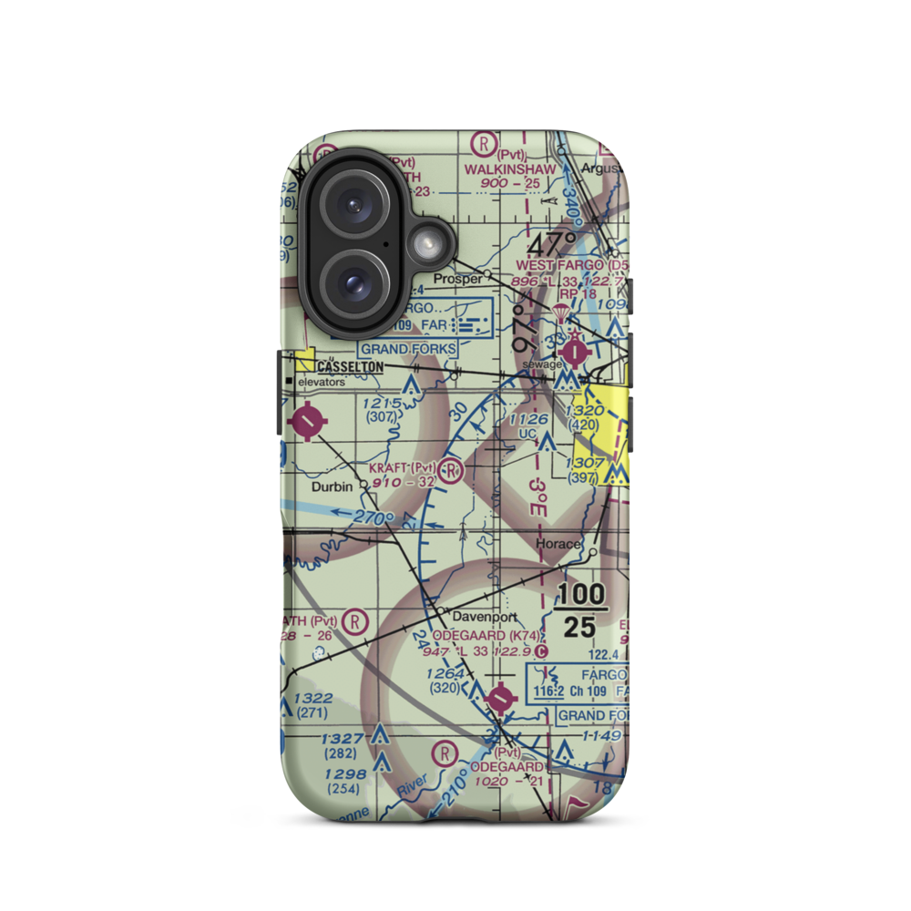Kraft Airport (2ND0) VFR Sectional  Tough iPhone Case iPhone 16 model shown