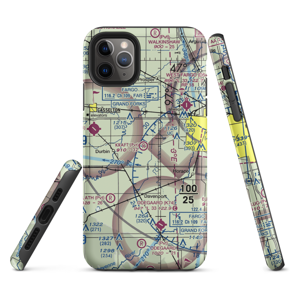 Kraft Airport (2ND0) VFR Sectional  Tough iPhone Case iPhone 11 Pro Max model shown