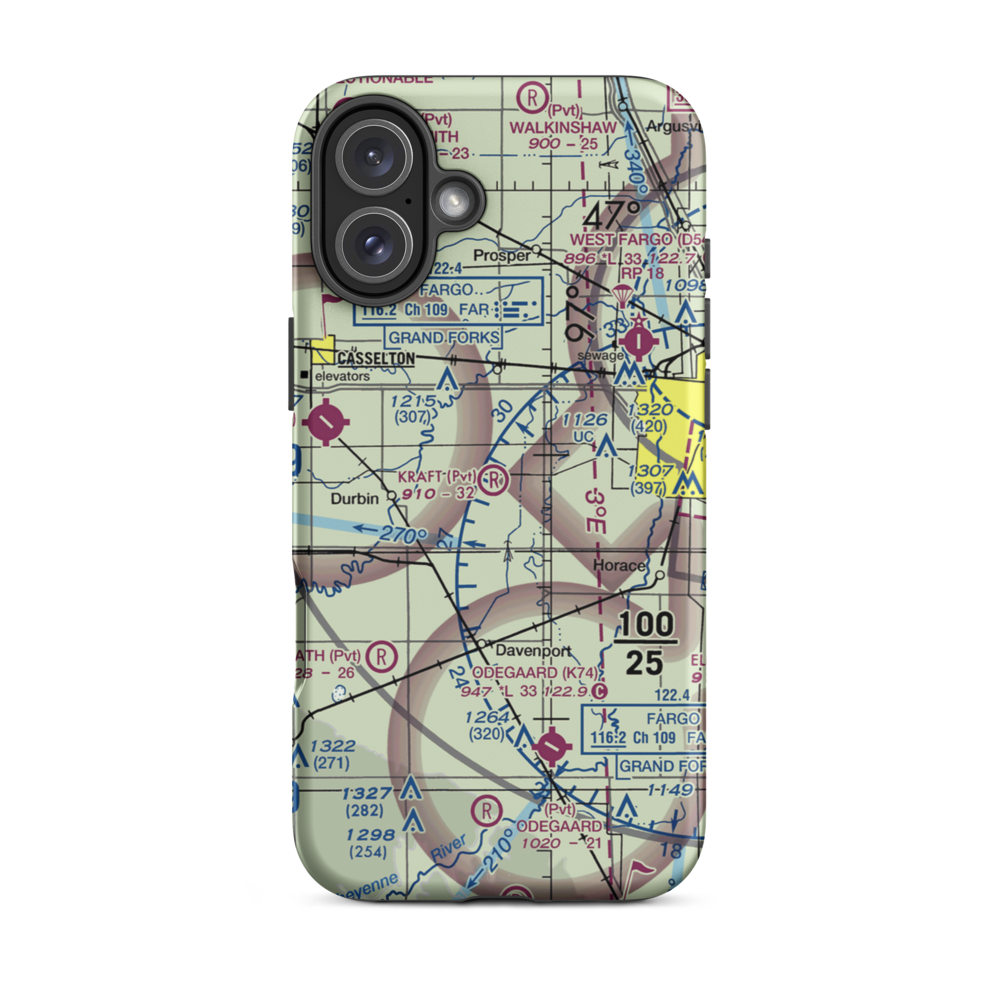 Kraft Airport (2ND0) VFR Sectional  Tough iPhone Case iPhone 16 Plus model shown