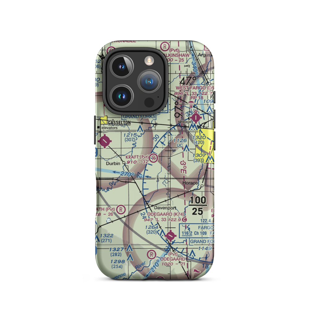 Kraft Airport (2ND0) VFR Sectional  Tough iPhone Case iPhone 16 Pro model shown