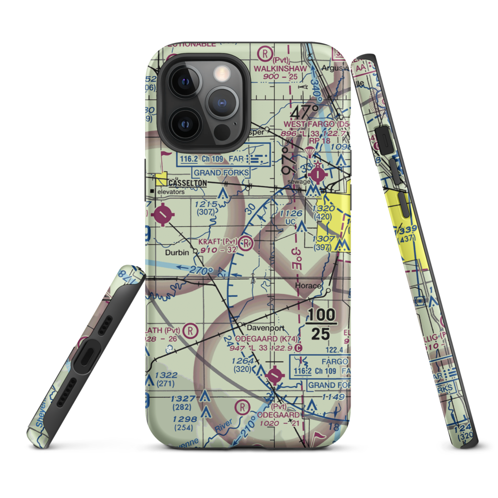 Kraft Airport (2ND0) VFR Sectional  Tough iPhone Case iPhone 12 Pro Max model shown