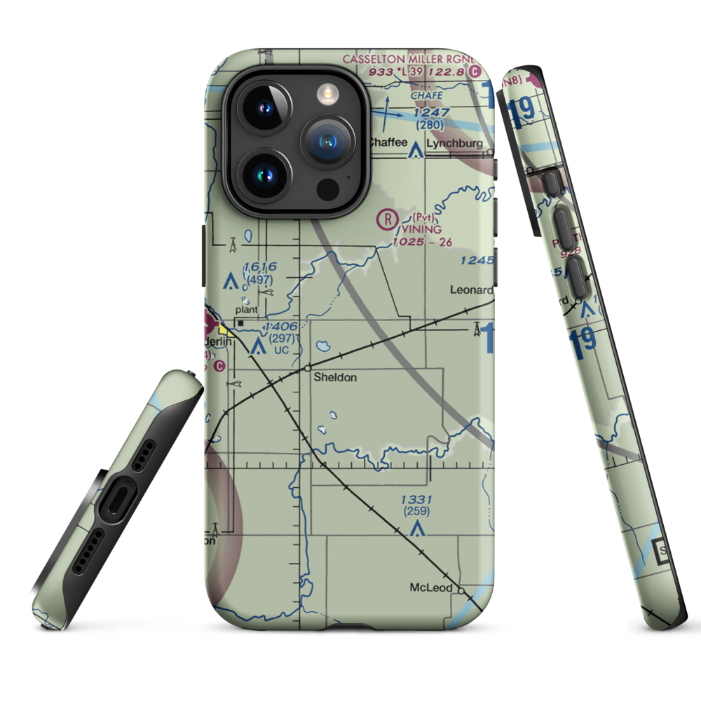 Kraig Farms Airport (NA05) VFR Sectional  Tough iPhone Case iPhone 15 Pro Max model shown