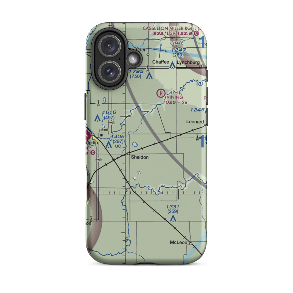 Kraig Farms Airport (NA05) VFR Sectional  Tough iPhone Case iPhone 16 Plus model shown