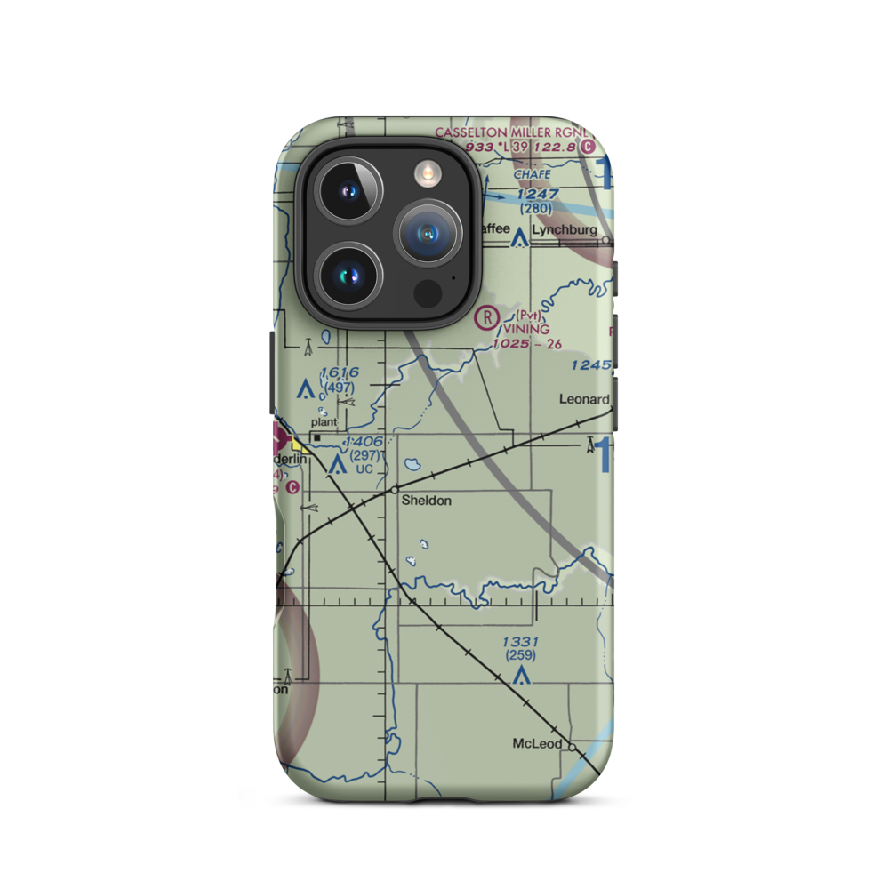 Kraig Farms Airport (NA05) VFR Sectional  Tough iPhone Case iPhone 16 Pro model shown