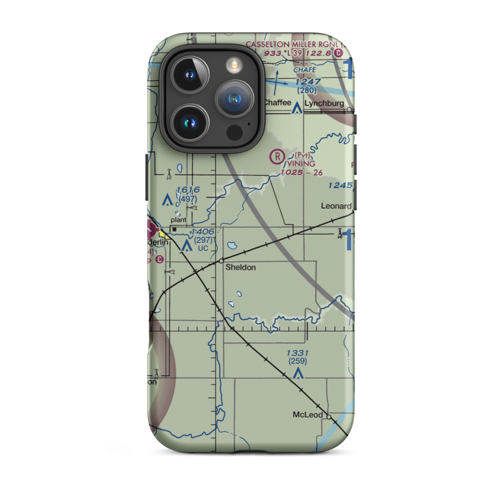 Kraig Farms Airport (NA05) VFR Sectional  Tough iPhone Case iPhone 16 Pro Max model shown