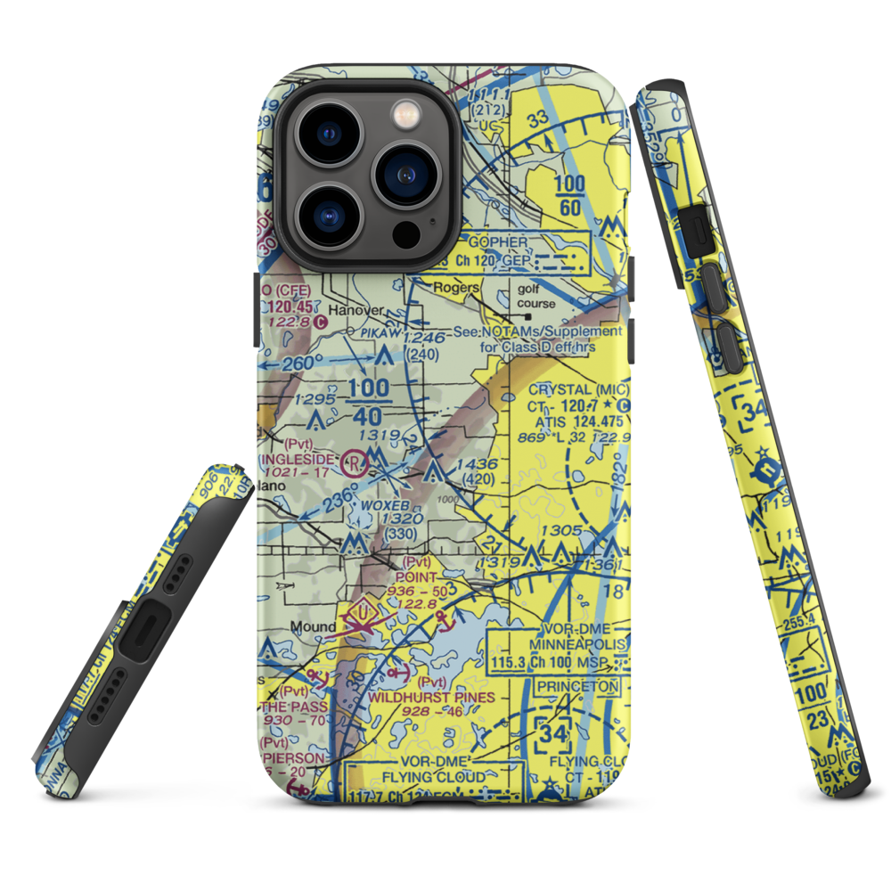 Kral's Personal Use Landing Field (42MN) VFR Sectional  Tough iPhone Case iPhone 13 Pro Max model shown