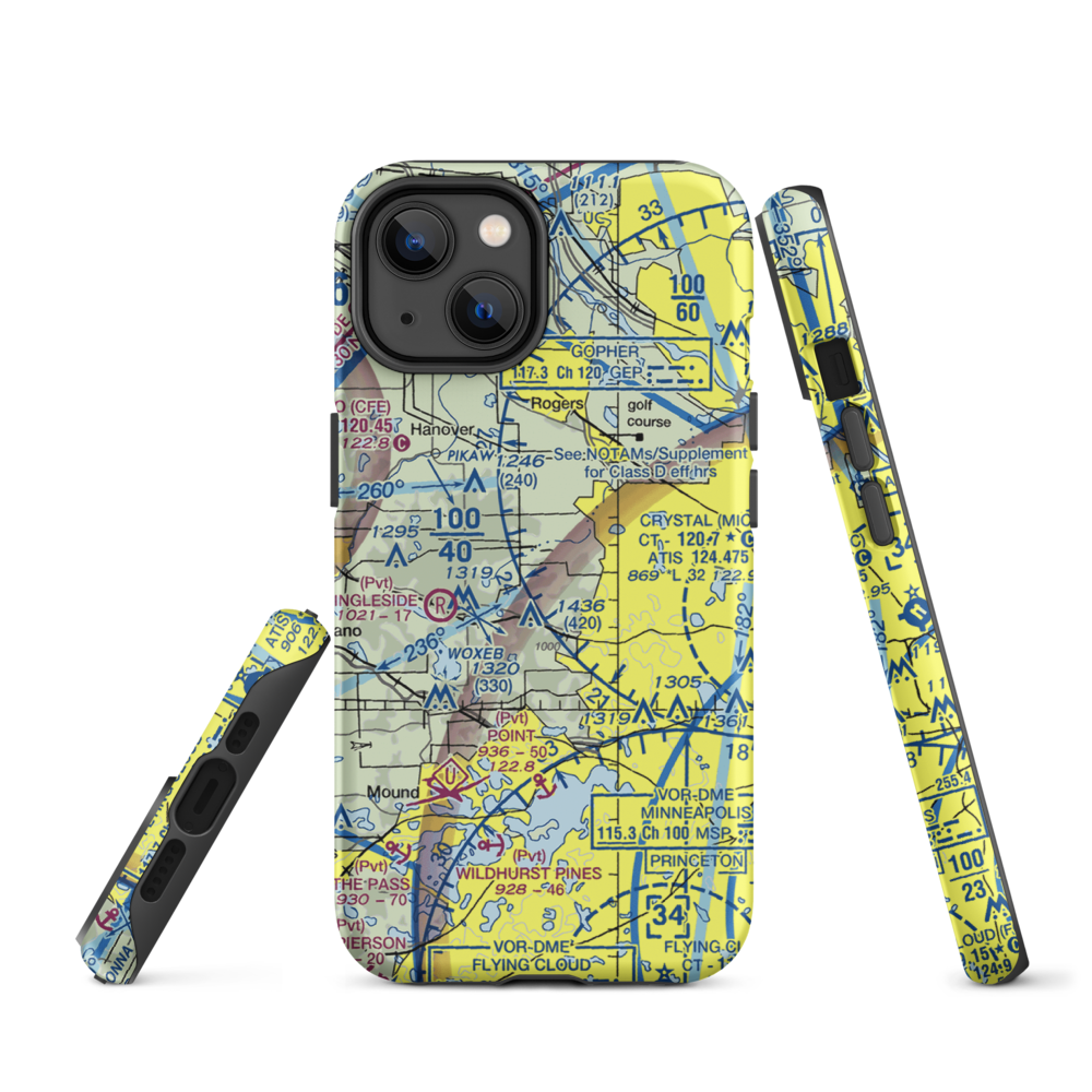 Kral's Personal Use Landing Field (42MN) VFR Sectional  Tough iPhone Case iPhone 14 model shown