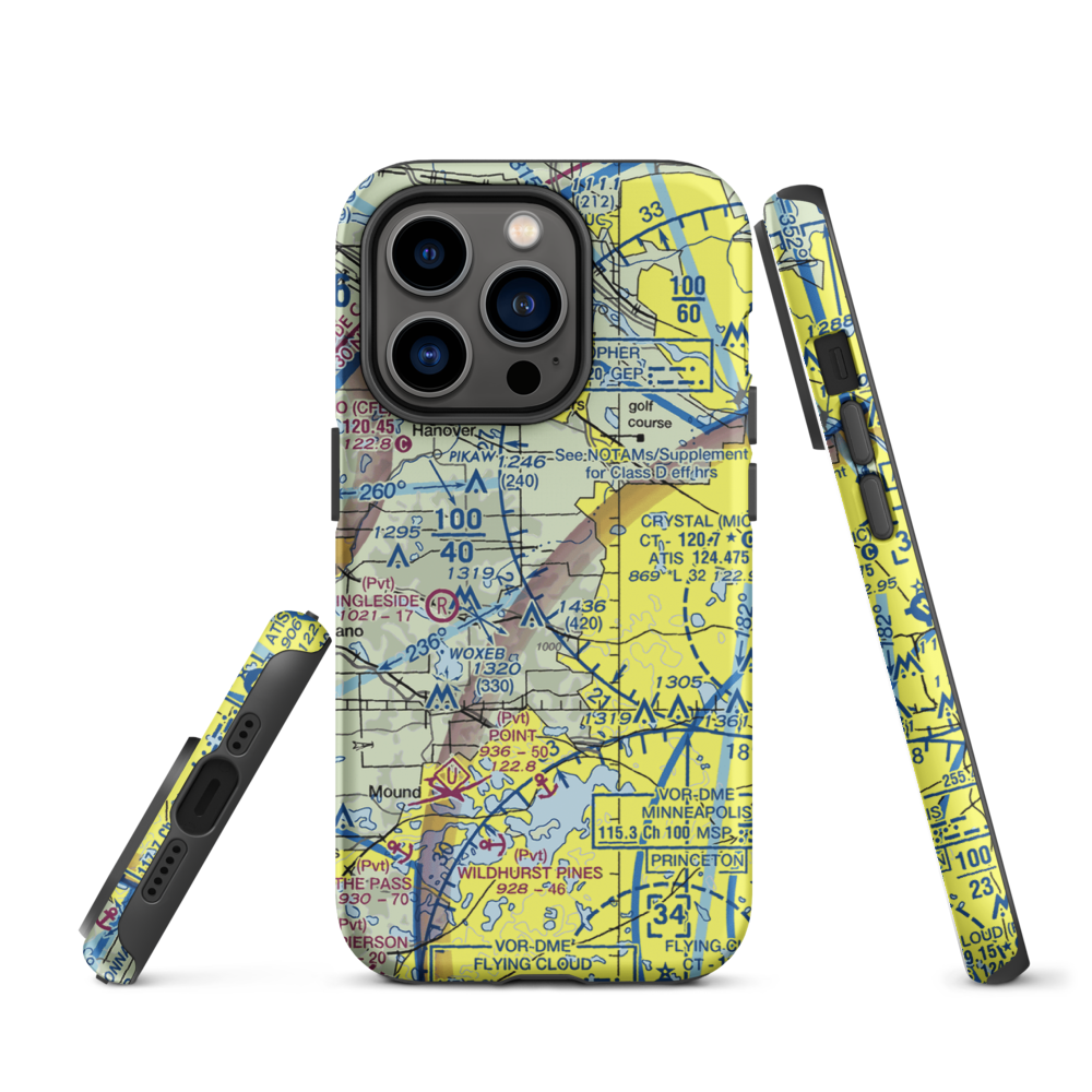 Kral's Personal Use Landing Field (42MN) VFR Sectional  Tough iPhone Case iPhone 14 Pro model shown