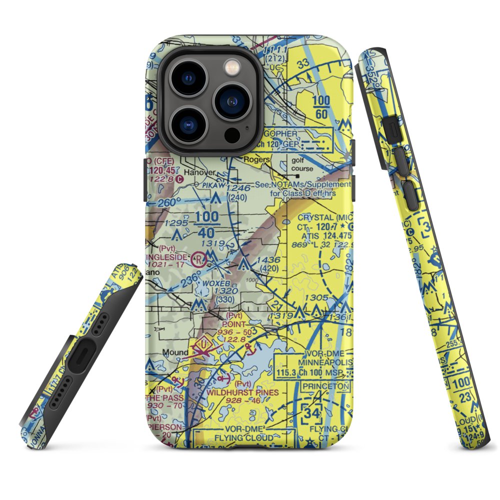 Kral's Personal Use Landing Field (42MN) VFR Sectional  Tough iPhone Case iPhone 14 Pro Max model shown