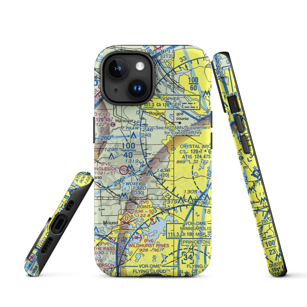Kral's Personal Use Landing Field (42MN) VFR Sectional  Tough iPhone Case iPhone 15 model shown