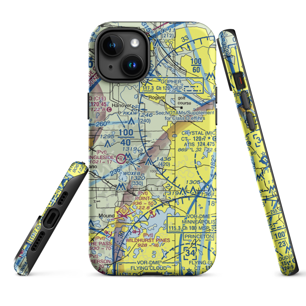 Kral's Personal Use Landing Field (42MN) VFR Sectional  Tough iPhone Case iPhone 15 Plus model shown