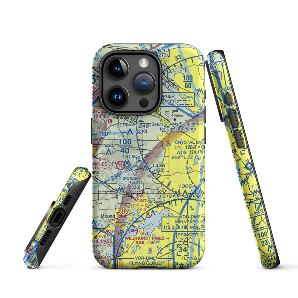 Kral's Personal Use Landing Field (42MN) VFR Sectional  Tough iPhone Case iPhone 15 Pro model shown