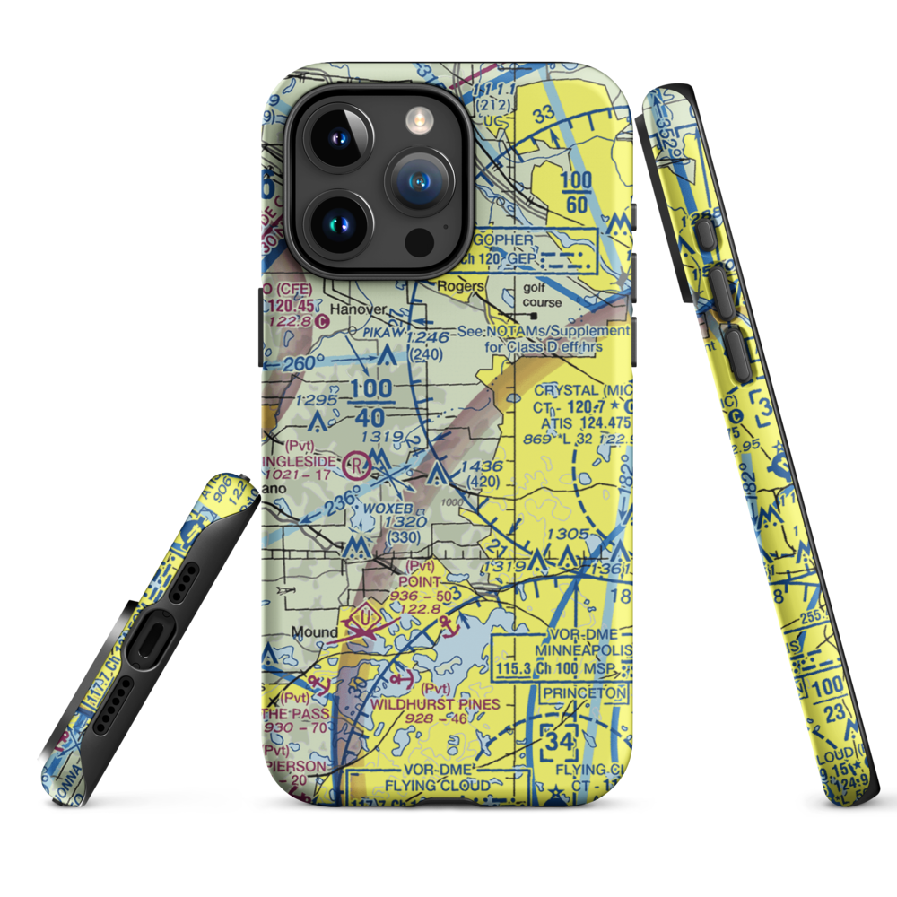 Kral's Personal Use Landing Field (42MN) VFR Sectional  Tough iPhone Case iPhone 15 Pro Max model shown