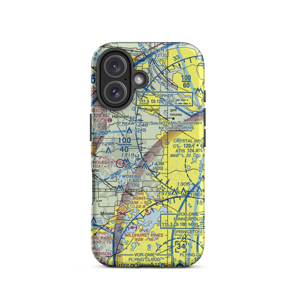 Kral's Personal Use Landing Field (42MN) VFR Sectional  Tough iPhone Case iPhone 16 model shown