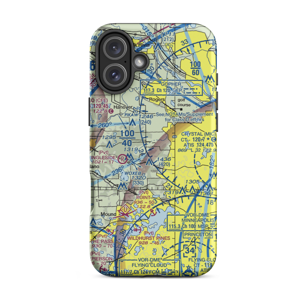 Kral's Personal Use Landing Field (42MN) VFR Sectional  Tough iPhone Case iPhone 16 Plus model shown
