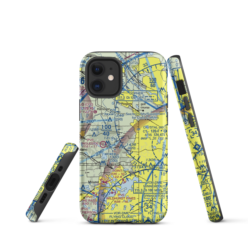 Kral's Personal Use Landing Field (42MN) VFR Sectional  Tough iPhone Case iPhone 12 mini model shown