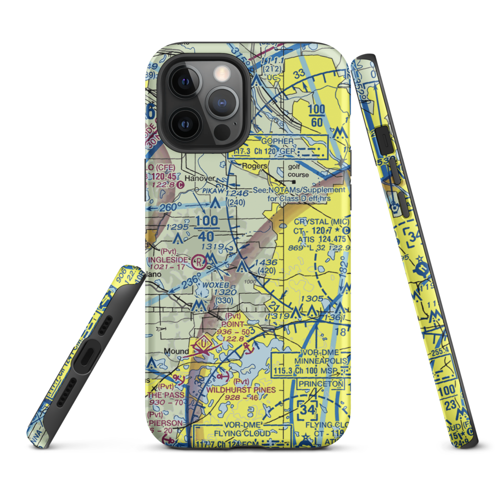 Kral's Personal Use Landing Field (42MN) VFR Sectional  Tough iPhone Case iPhone 12 Pro Max model shown