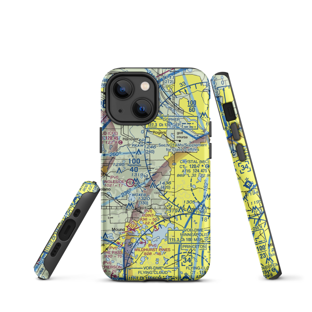 Kral's Personal Use Landing Field (42MN) VFR Sectional  Tough iPhone Case iPhone 13 mini model shown