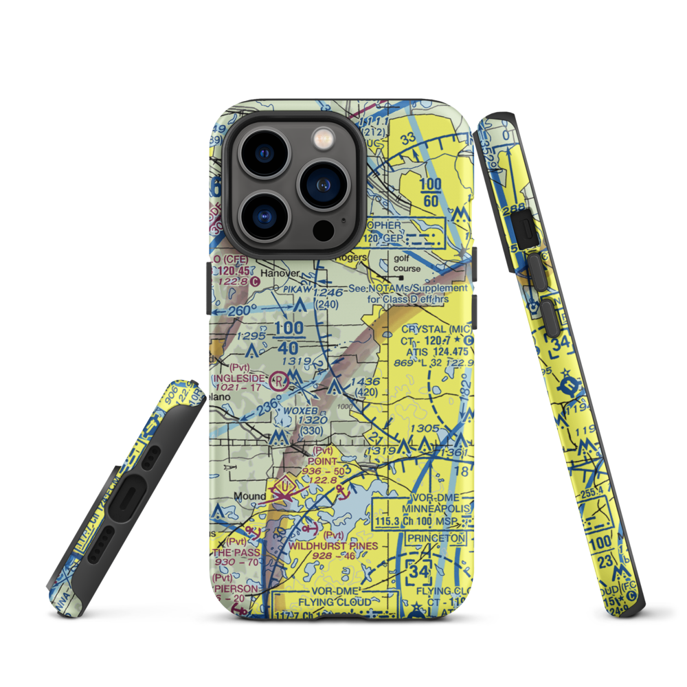 Kral's Personal Use Landing Field (42MN) VFR Sectional  Tough iPhone Case iPhone 13 Pro model shown